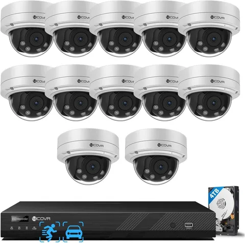4COVR 16 Channel PoE Security Camera Commercial 4K NVR & 4TB HDD, LY57BA5M1612-1