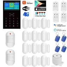 Tuya WiFi+4G GSM SMS Wireless Home Security Alarm System+Alexa+Google Home