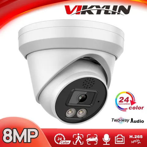 VIKYLIN CCTV 4K POE Full Color Night Vision 8MP IP Camera Motion Detection ONVIF