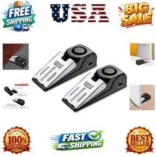 Door Stop Alarm with 120DB Siren Door Stop for Home & Travel Black Pack of 2