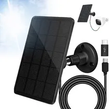 3W Solar Panel for Outdoor Surveillance Camera 9.8Ft Charging Cable Waterproof