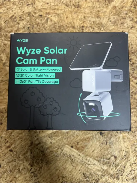 WYZE Solar Cam Pan (Flagship Model), AI Security Cameras Wireless White 
