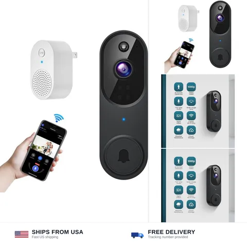 Orbitell Wireless Wi-Fi Video Doorbell Camera with Two Way Audio, AI Motion D...