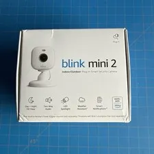 Blink Mini 2 Indoor & Outdoor White Plug-in Smart Security Camera HD Night Alexa