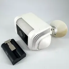 Ring - Spotlight Cam Plus Wireless 1080p Battery Camera White NO MOUNTING PLATE