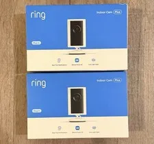 Ring Indoor Cam Plus 2-Pack 2K Plug-In Security Cameras  White New Sealed Latest