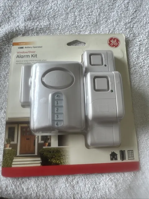 NEW - GE Indoor Window Door Battery Operated Audible Security Alarm Kit, 36017
