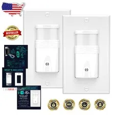 3-Way Motion Sensor Light Switch 2-Pack, In-Wall, Auto On/Off, Title 24