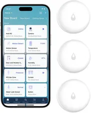 Water Leak Sensor 3 Pack, Zigbee Water Leak Detector for Alarm System | Requires