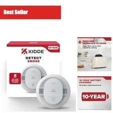 Kidde 20SD10 Smoke Detector 10-Year Battery Powered Alarm