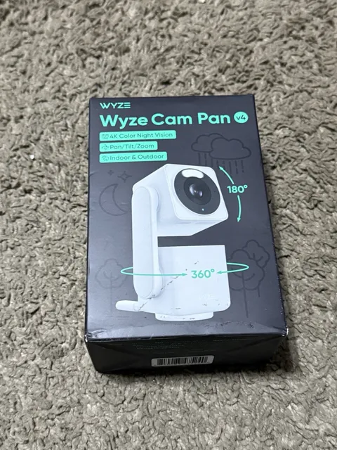 Wyze Cam Pan v4 4K UHD Indoor/Outdoor Plug-In Pan & Tilt Security Camera NEW