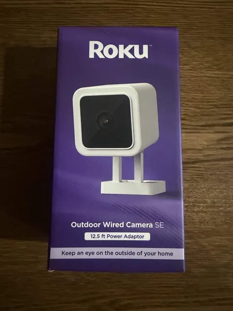 Roku Outdoor Wired Camera SE w/ 12.5FT Power Adapter Security Camera ModelCW2005