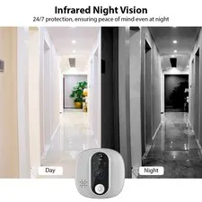 Smart Doorbell Camera 2.4GHz WiFi Peephole Camera 4.3inch IPS Display For T ZPFD