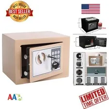 Small Digital Safe Box 0.23 Cu Ft Keypad Lock, Wall Mount, Portable, Fireproof