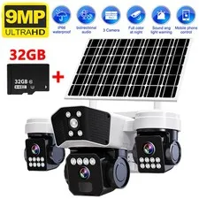 Camara De Seguridad Solar WIFI Exterior HD Inalambrica Con Vision Nocturna Video