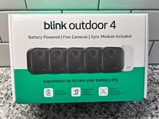 Blink Outdoor 4 (4th Gen) 5 CAMERA Battery Powered System w/ Sync module - NEW!!