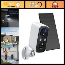 Wireless Solar Panel Security Camera - Battery-Powered WiFi Surveillance System,