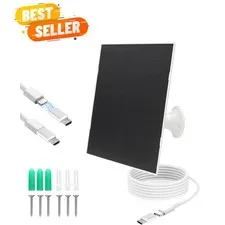 4W Solar Panel for Security Camera,Type C&Micro Solar Panel Charger for Recha...
