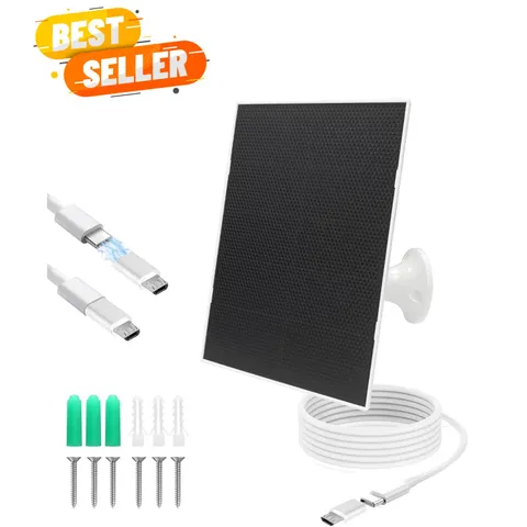4W Solar Panel for Security Camera,Type C&Micro Solar Panel Charger for Recha...