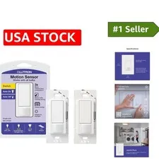 Maestro Dual Motion Sensor Switches - Programmable Modes for Bathrooms & Garages