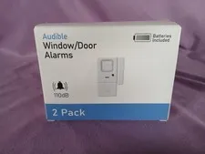 Audible Window/Door Alarms Wireless Indoor White 2-Pack 110dB Battery Included