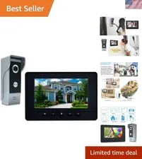 Wired Video Intercom System, 7 Inches Video Doorbell Door Phone System, HD Ca...