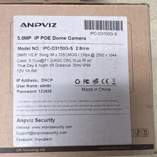 Anpviz IPC-D3150G-S 5MP IP Dome Camera 2.8mm 2592x1944 PoE Night Vision HD