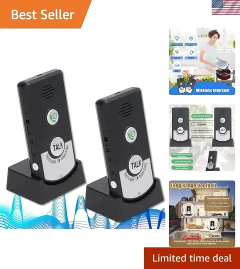 2-Way Wireless Intercom System for Home & Office - 1000m Range, Energy Saving