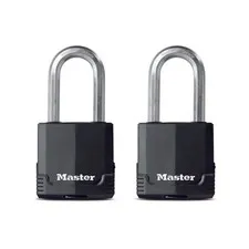 Master Lock Padlock 2 1/8In Laminated Steel Dual Armor Keyed 2Pk