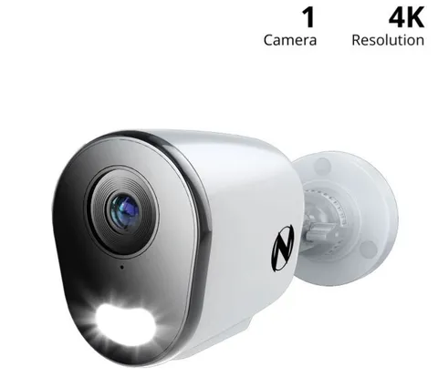 Night Owl CM-FTN8LS-B Wired IP POE 4K Deterrence Camera with 2-Way Audio