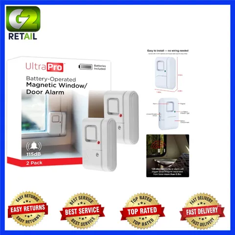Battery-Powered 2 Pack Window and Door Alarm - Wireless Security Solution