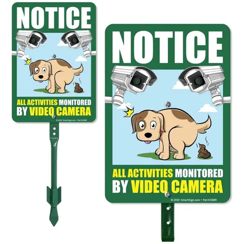 Multicolor Video Camera Yard Notice Sign
