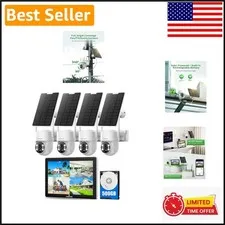 Complete Solar-Powered Security Camera System with Motion Alerts & Night Vision