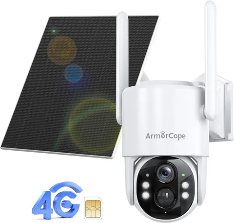 4G LTE Cellular Security Camera, No Wifi Security Camera, 2.5K Solar Camera