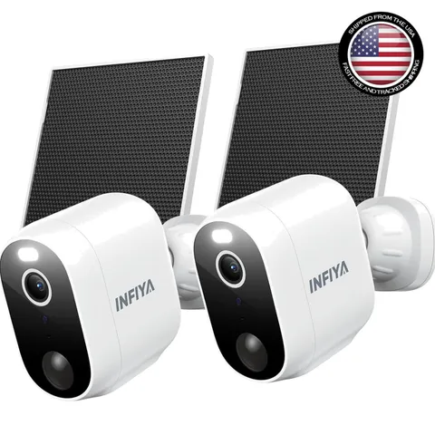 2Pack Solar Security Cameras System Wireless Outdoor Battery Powered WiFi Camera