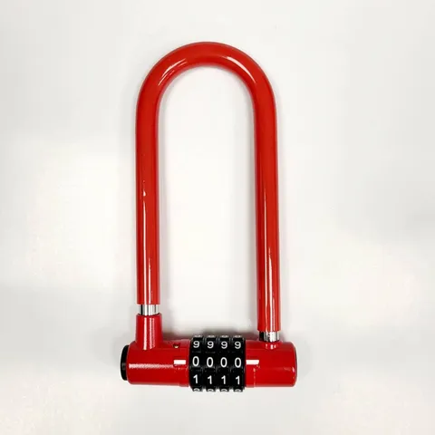 AMEX combination bike lock/4 digits padlock re-settable anti-theft lock/red