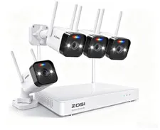 ZOSI 8CH 3MP NVR 2K Spotlight Security Wifi Camera System Color Night Vision