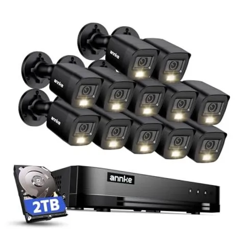 16 Channel Security Camera System 16CH Security Camera System- 12 Camera Black