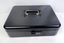 Money Cash Box-Combination Lock, Black, 12"