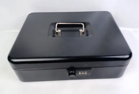Money Cash Box-Combination Lock, Black, 12"