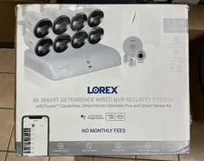 Lorex 4K Fusion 8-Camera Smart Security System 2TB NVR Color Night Face Detect