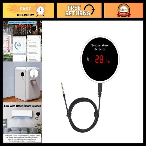WiFi Temperature Sensor & Freezer Thermometer - Digital Monitor, Waterproof Prob