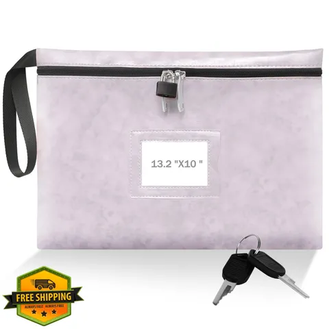 Notary Bag Purple Leather Secure Lock 13.2x10 Inch Waterproof Document Holder