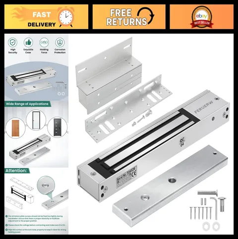 600LB Electromagnetic Door Lock with Z & L Bracket | 12V Access Control System