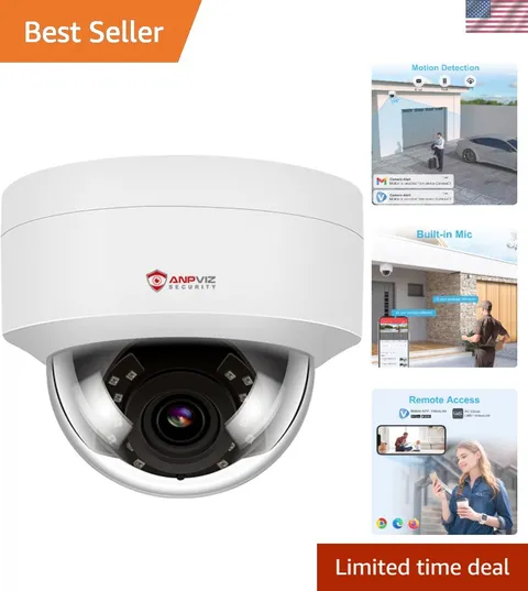 Reliable 4MP  Dome Camera - Built-In Microphone, 98ft IR Vision, Easy Install