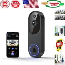 Security Enhanced: 1080P Wireless Doorbell Camera with Two-Way Audio & Alerts