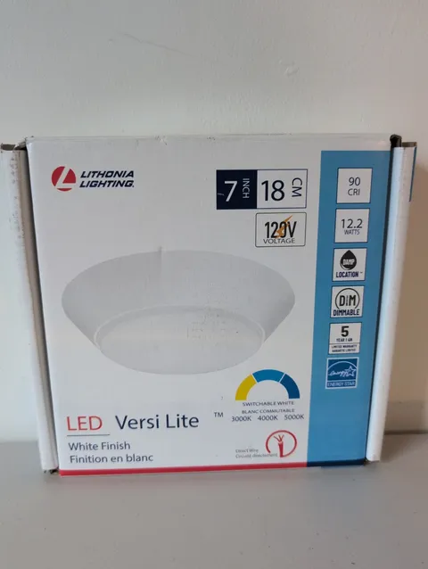 Lithonia Lighting Versi Lite LED Flush Mount 7 in Non-Wet Listed, White 