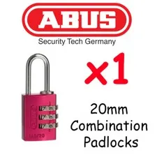  Combination Padlocks - Resettable ABUS 20mm  High quality - HOT PINK