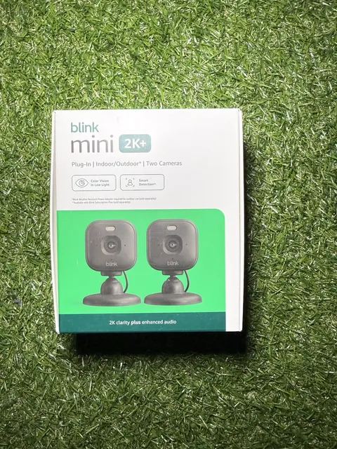 New Blink  Smart Security Camera  Mini 2K+ Plug-In Indoor Outdoor 2-Pack Black ✅