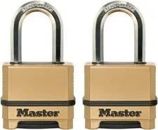 Heavy Duty Combination Padlock Weather Resistant Resettable 2 Pack